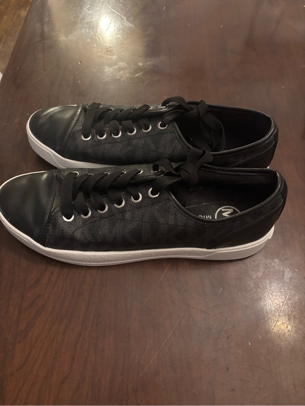 Michael Kors Black Low-Profile Women's Sneakers with White Sole